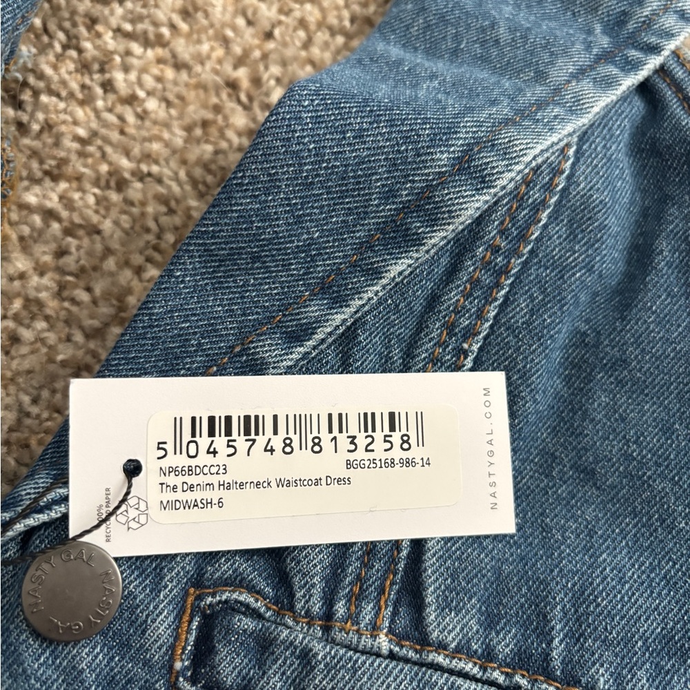 Nasty Gal Blue Denim Button-Front Overall Dress - Picture 5 of 7